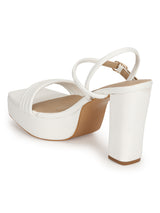 White PU Strappy Platform Heel Sandals (TC-SLC-B61-WHT)