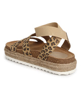 Leopard PU Printed Platform Heel Espadrilles Sandals