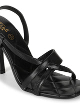 Black PU Quilted Sole Strappy Stilettos (TC-SLC-B-72-BLK)