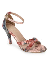 Multicolor Snake Strappy Stilettos