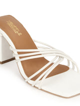 White PU Strappy Block Heel Sandals (TC-ST-1235-WHTPU)