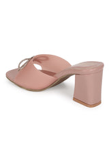 Pink PU Perspex Diamante Bow Clear Mules (TC-SLC-R551-PNK)