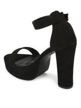 Black Micro High Platform Heels