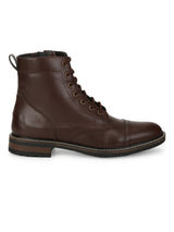Brown PU Lace Up High Ankle Men's Boots