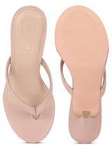Nude PU Flip Flop Stiletto Mules (TP10161-NUD)