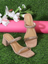Nude Suede Diamante Block Heel Mules (TC-ST-1335-NUD)