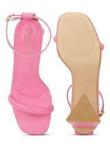 Fuschia PU Strappy Block Sandals (TC-SLC-CR021-FUS)