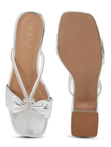 Silver PU Diamante Block Heel Mules (TC-ST-1334-SIL)
