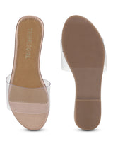 Rose Gold PU Flat Perspex Sandals (TC-RLST15-RGLD)