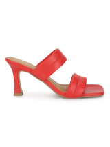 Red PU Solid Pattern Stiletto Mules (TC-SLC-A7-RED)