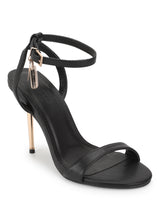 Black PU Buckle Stiletto Sandals (TC-TB2-BLK)