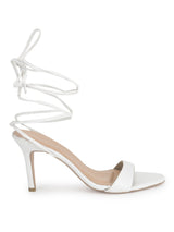 White PU Stiletto Lace Up Sandals (TP10179-WHT)