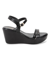 Black PU Buckle Wedges (TC-SLC-F65-BLK)