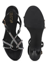 Black PU Strappy Stiletto Sandals (TC-ST-1333-BLK)