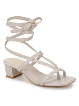 Nude PU Lace-Up Block Sandals (TC-SLC-CR024-NUD)