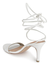 White PU Stiletto Lace Up Sandals (TP10179-WHT)