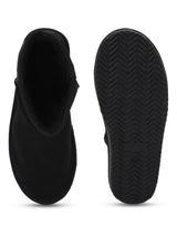 Black Micro Flat Snow Ankle Boots (TC-ST-1135-BLK)