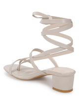 Nude PU Lace-Up Block Sandals (TC-SLC-CR024-NUD)