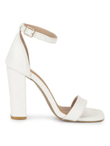 White PU Block Sandals (TC-ST-1349-WHT)