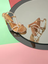 Rose Gold PU Strappy Stiletto Sandals (TC-ST-1333-RGLD)