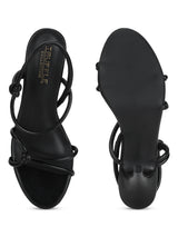 Black PU Strappy Stiletto Sandals (TC-ST-1297-BLK)
