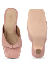 Nude Pink PU High Heel Stiletto Mules (TC-RLST25-NUD)