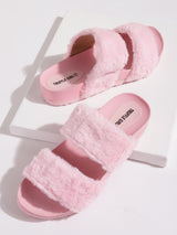 Pink Furry Slip Ons (TC-RLST9-PNK)