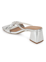 Silver PU Diamante Block Heel Mules (TC-ST-1334-SIL)