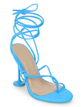 Pale Blue PU Lace-Up Stiletto Sandals (TC-TB4-PBLU)