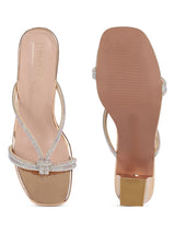 Rose Gold Patent Diamante Block Mules (TC-SLC-N-1142-RGLD)