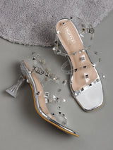 Silver Patent Studded Stiletto Sandals (TC-SLC-N1143-SIL)