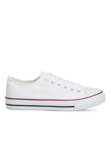 White Canvas Lace Up Sneakers (TC-CAN1-WHT)
