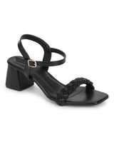 Black PU Braided Block Sandals (TC-MSI-103-BLKPU)