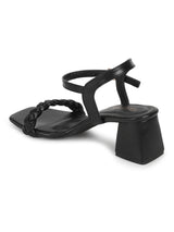 Black PU Braided Block Sandals (TC-MSI-103-BLKPU)
