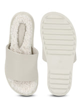 White PU Faux Fur Fuzzy Slip Ons (TC-RLST6-WHT)