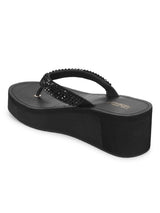 Black PU Slip-On Wedges (TC-MSI-474-BLK)