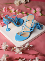 Pale Blue PU Lace-Up Stiletto Sandals (TC-TB4-PBLU)