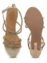 Gold PU Strappy Stiletto Sandals (TC-ST-1332-GLD)