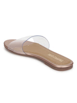 Rose Gold PU Flat Perspex Sandals (TC-RLST15-RGLD)