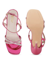 Fuschia Patent Strappy Stiletto Sandals (TC-SLC-1456-FUSC)