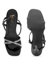 Black Patent Strappy Stiletto Sandals (TC-SLC-1456-BLK)