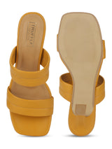 Mustard PU Solid Pattern Stiletto Mules (TC-SLC-A7-MUS)