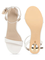 White PU Buckle Stiletto Sandals (TC-TB2-WHT)