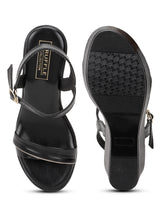 Black PU Buckle Wedges (TC-SLC-F65-BLK)