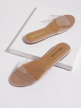 Rose Gold PU Flat Perspex Sandals (TC-RLST15-RGLD)