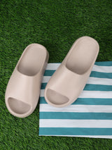 Khaki PU Open Toe Slip Ons (TC-RS3091-KHA)