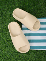 Bone PU Open Toe Slip Ons (TC-RS3091-BON)