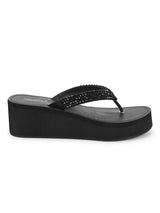 Black PU Slip-On Wedges (TC-MSI-474-BLK)