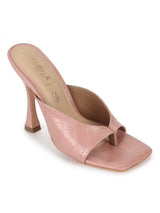 Nude Pink PU High Heel Stiletto Mules (TC-RLST25-NUD)