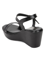 Black PU Buckle Wedges (TC-SLC-F65-BLK)